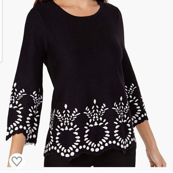 Alfani Women's Pineapple Knit Sweatet - Picture 2 of 7